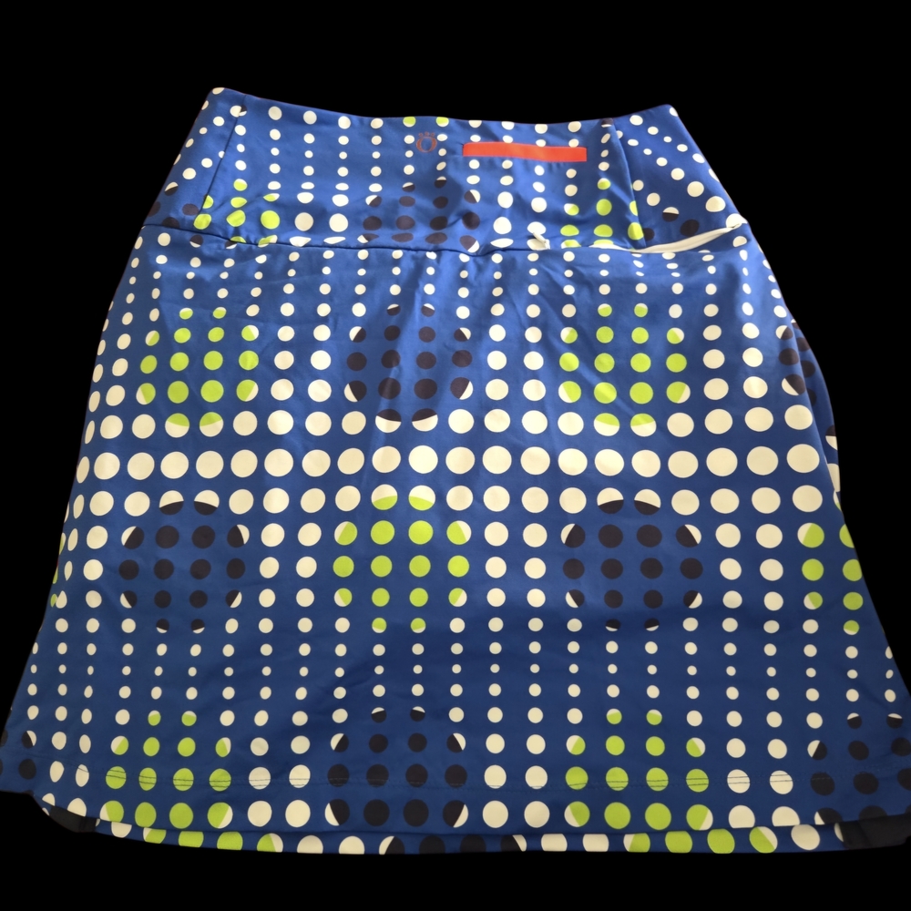 Kinona Blue and Green Polka Dot A-Line Skirt